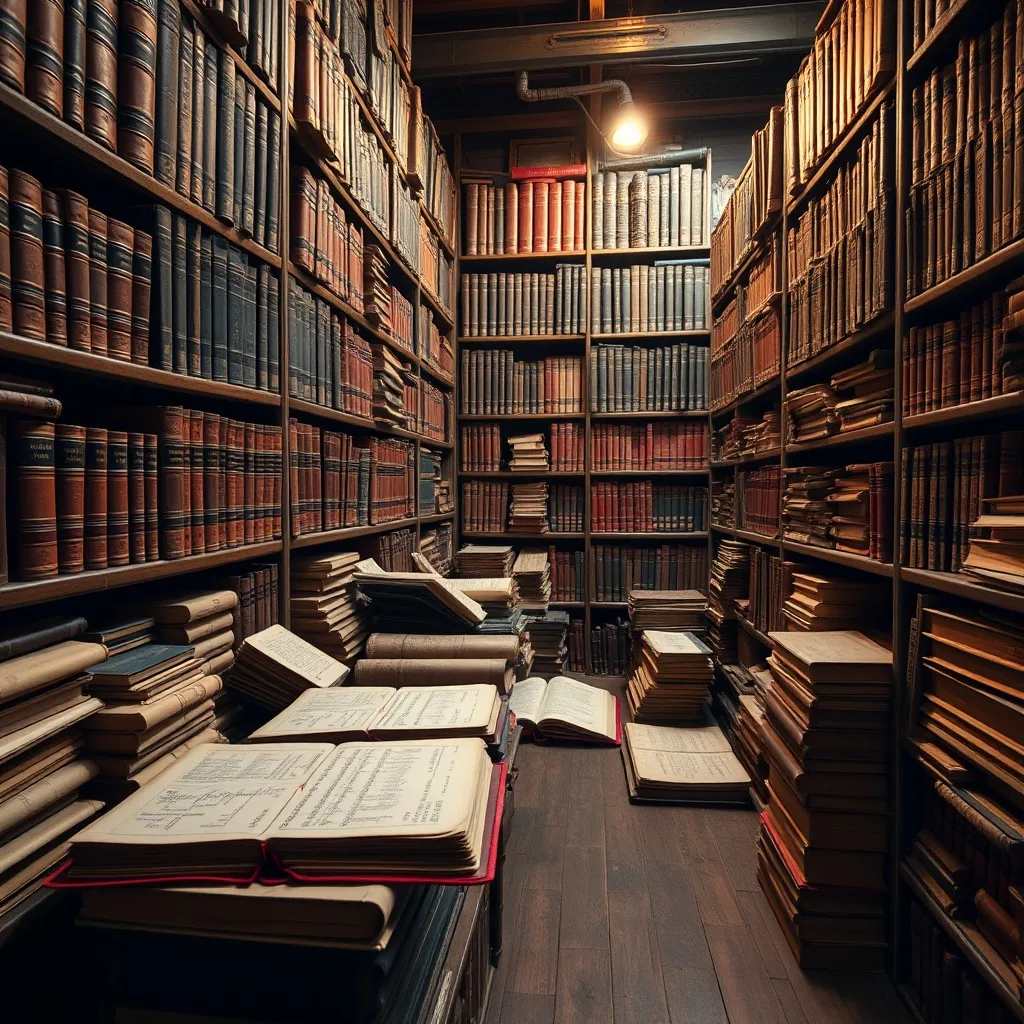 A high-quality, professional photograph of a vintage library