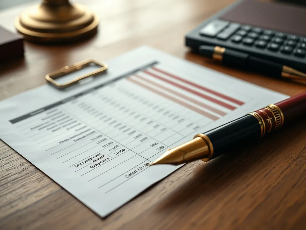 A professional, clean close-up of a financial spreadsheet on